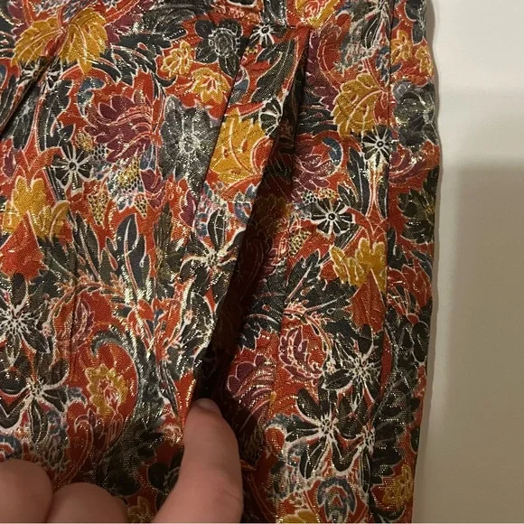 Anthropologie Maeve Floral Metallic Brocade Rosia Mini Skirt - Picture 3 of 9